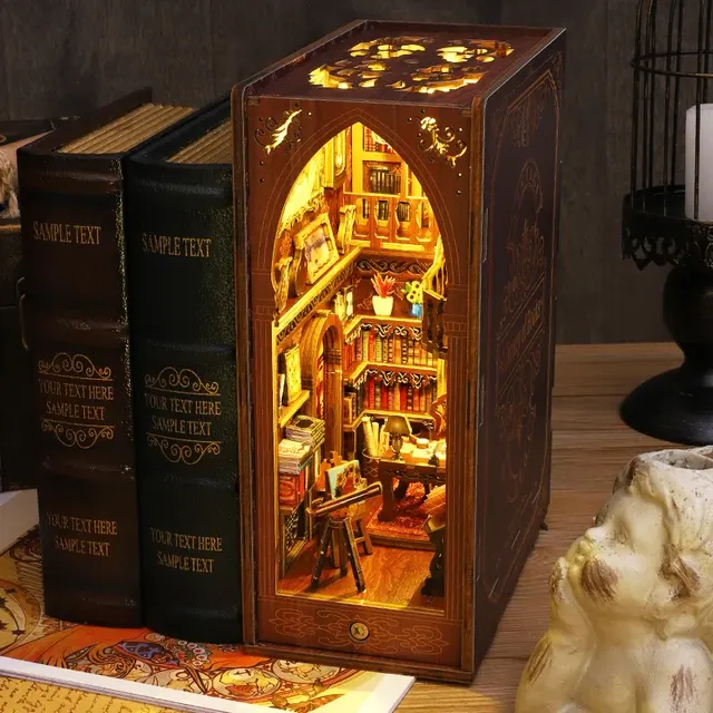 3D-Puzzle Holz-Bücherregal-Puppenhaus-Bausatz 3
