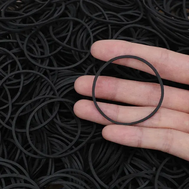 Schwarze elastische Gummiringe, 100–500 Stück 3