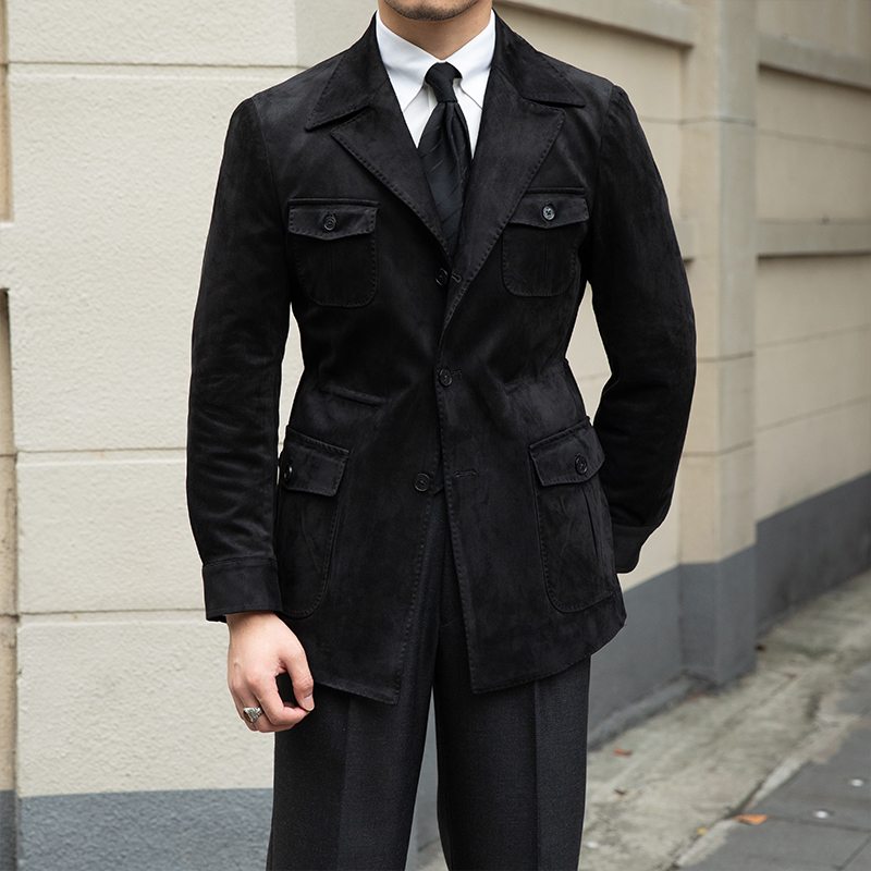 Wildleder Safarijacke Slim Fit