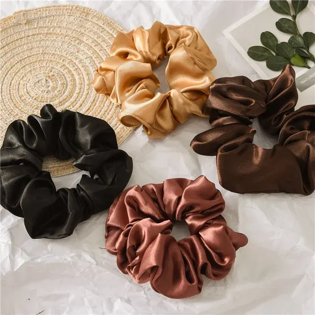 Vintage Satin Haargummis für Lockiges Haar 3