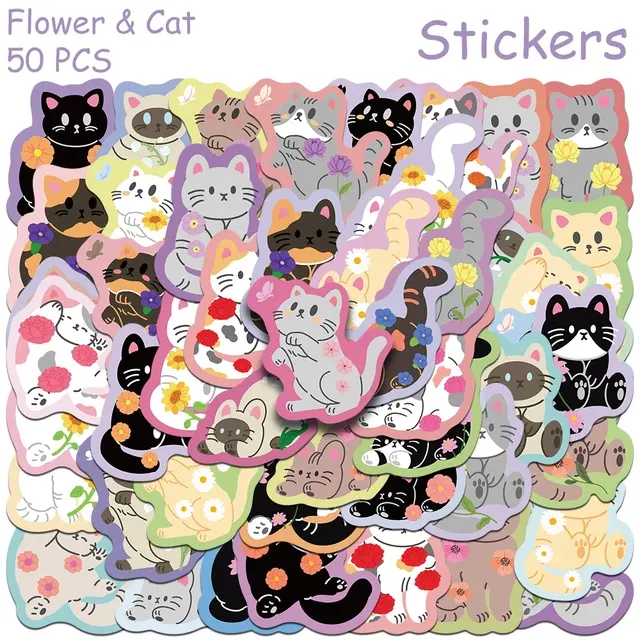 50 Cartoon-Katzen-Sticker für Laptops 2