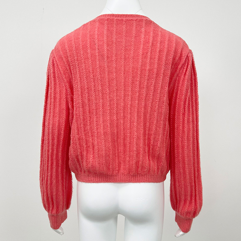 Damen Mohair-Strickjacke im Y2K-Stil 4