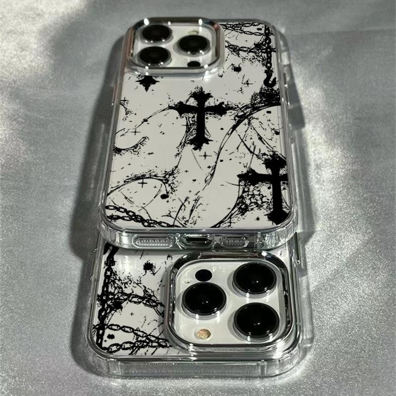 Dunkle Gothic-Kreuz Handyhülle transparent 2