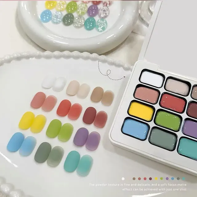 12-Farben Macaron Nagellack-Palette, UV-Gel 2