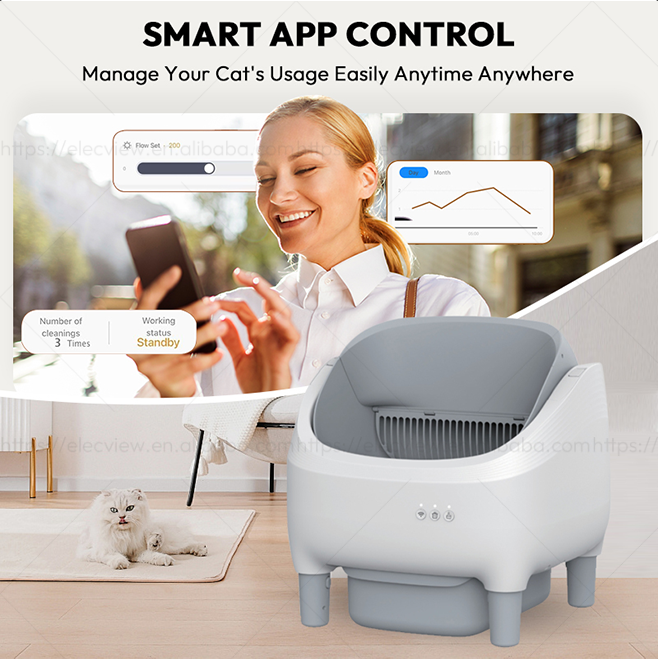 Automatische Selbstreinigende Katzentoilette mit App 3