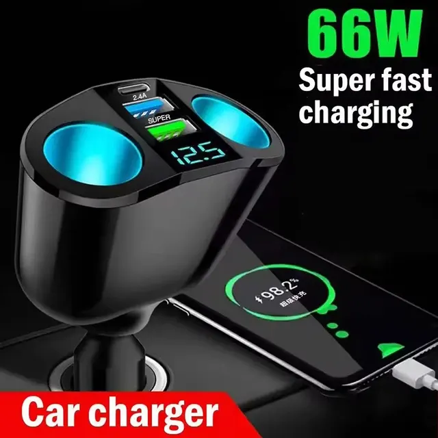 Dual-USB-Autoladegerät 120 W mit QC 3.0 2