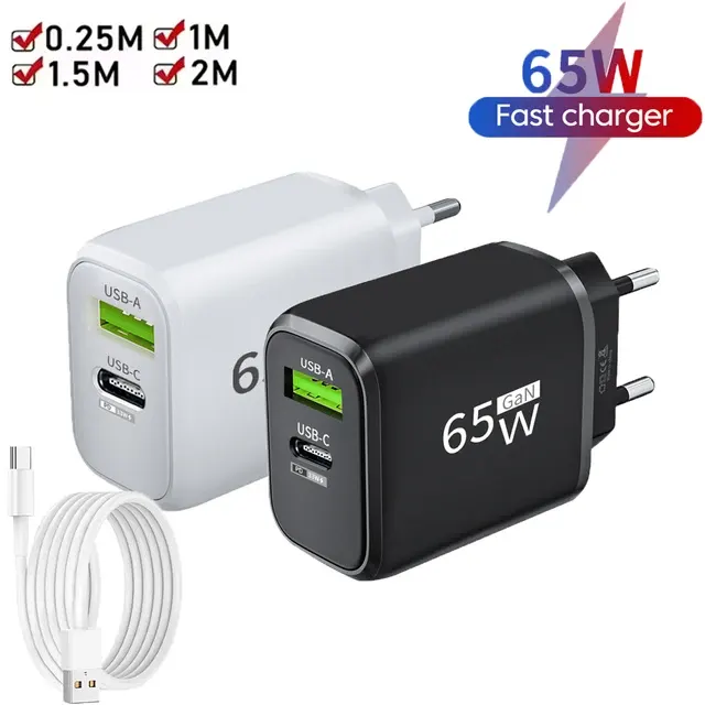 65W GaN USB-C Schnellladegerät, Doppelport 2