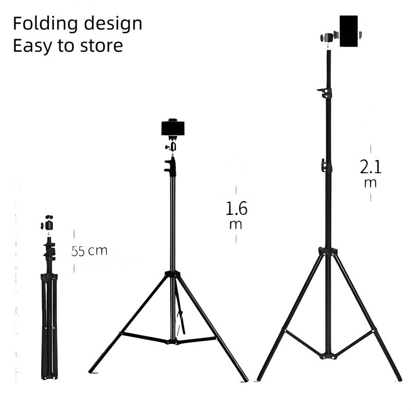 Faltbares Metall-Selfie-Stativ mit Ringlicht 3