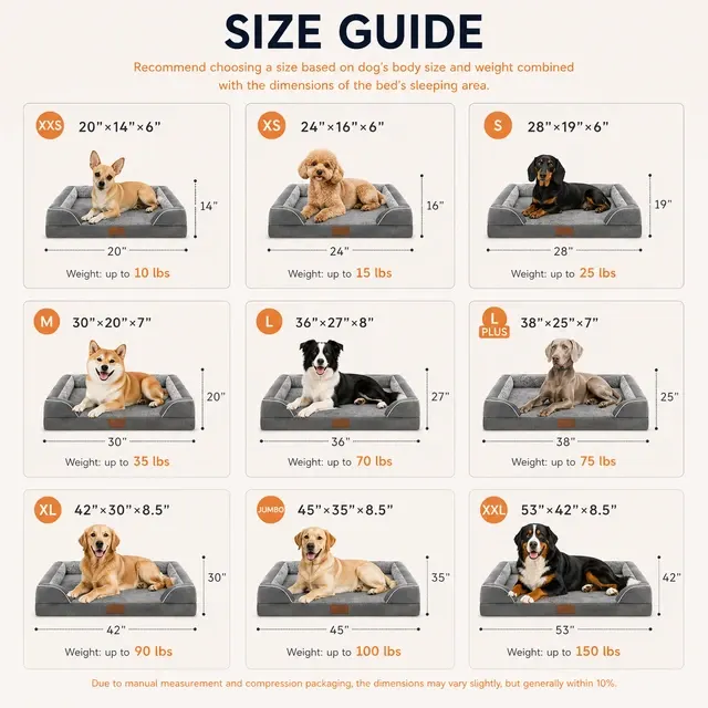 Luxuriöses orthopädisches Hundebett, rutschfest 3