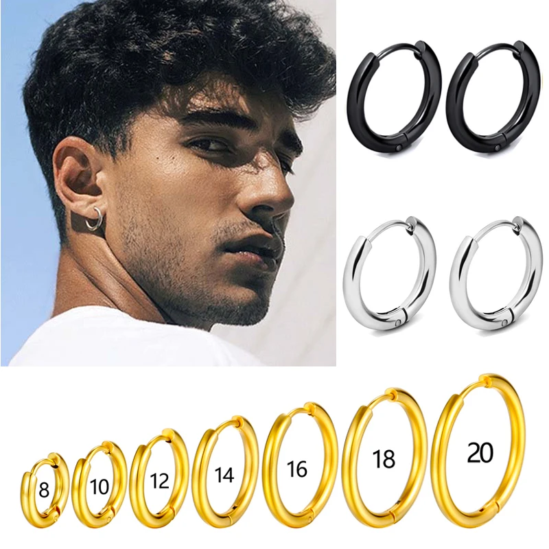 Goldfarbene Edelstahl-Creolen für Damen und Herren 2
