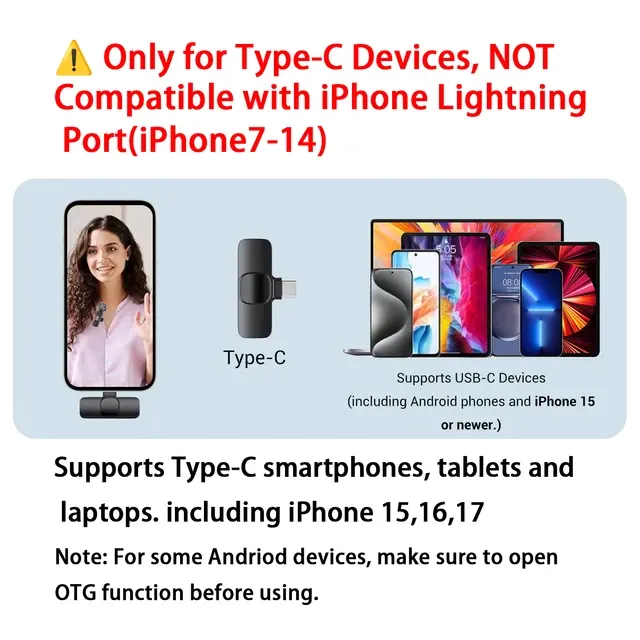 Kabelloses USB-C Lavalier-Mikrofon 2