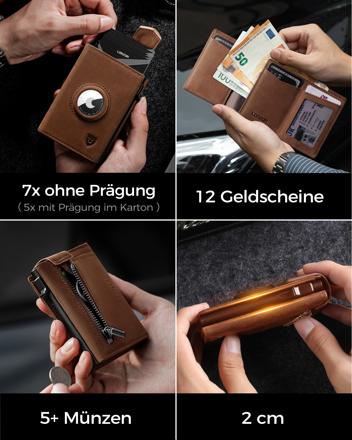 RFID Kartenetui aus Leder mit Pop-up 4