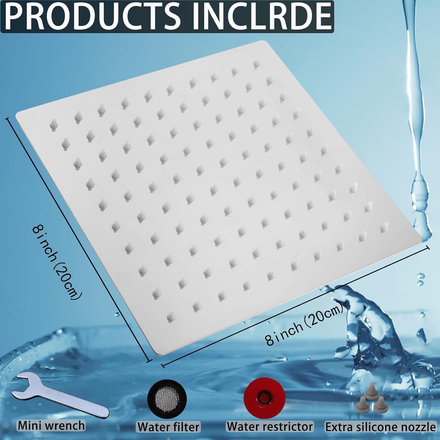 Edelstahl Regenduschkopf mit Wasserfilter 3