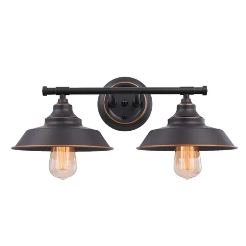 Retro-Wandlampe aus Schmiedeeisen, 2-flammig