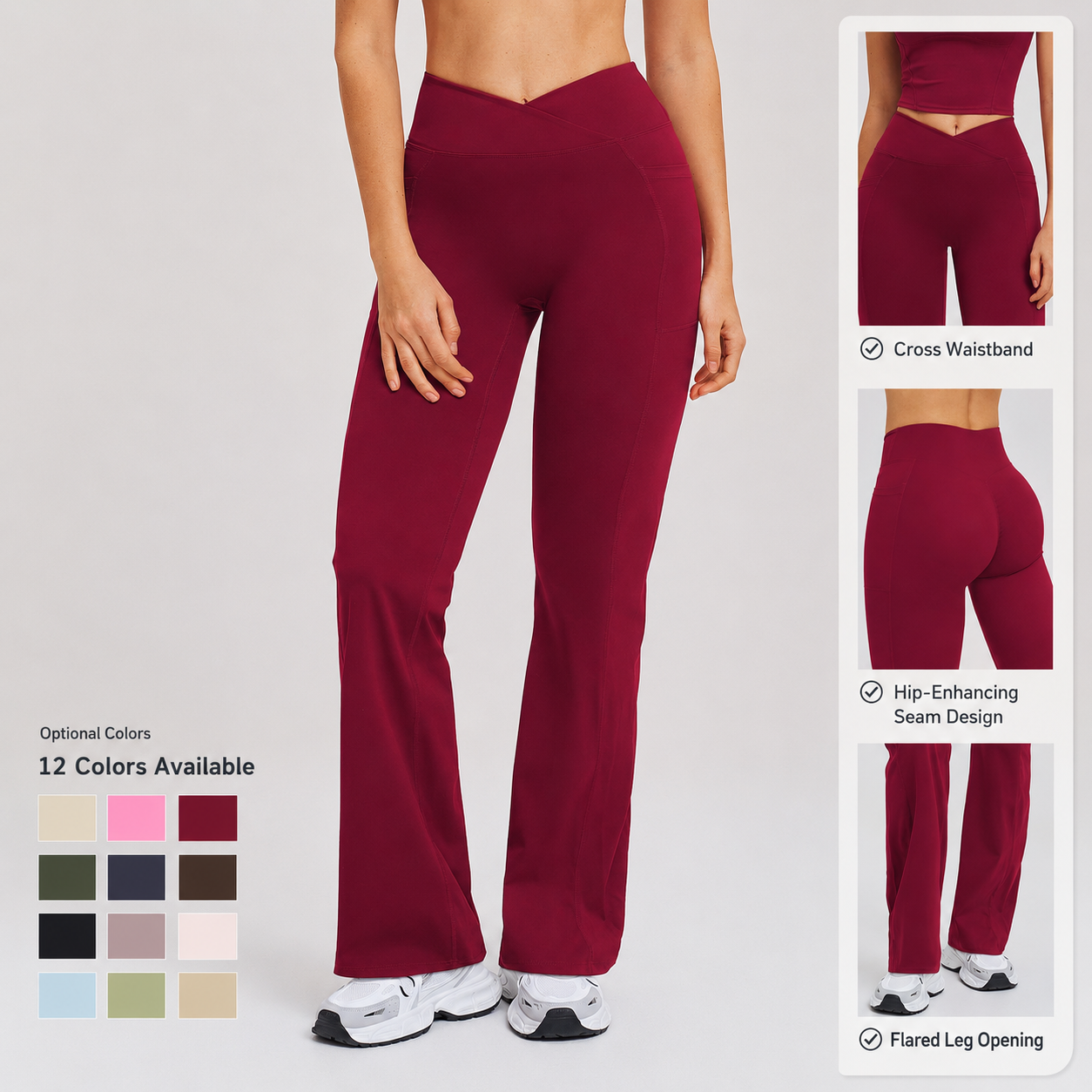 Bootcut-Leggings mit Bauchkontrolle und Kreuzbund 2