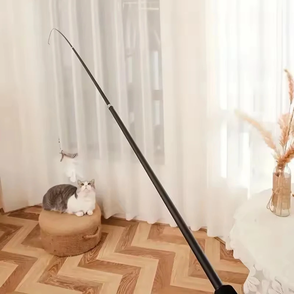 Ausziehbares Katzenspielzeug mit Federn 2