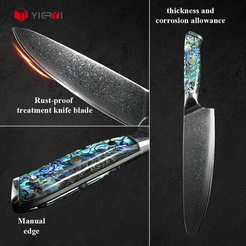 Japanisches Fleischmesser-Set mit Abalone-Griff 2