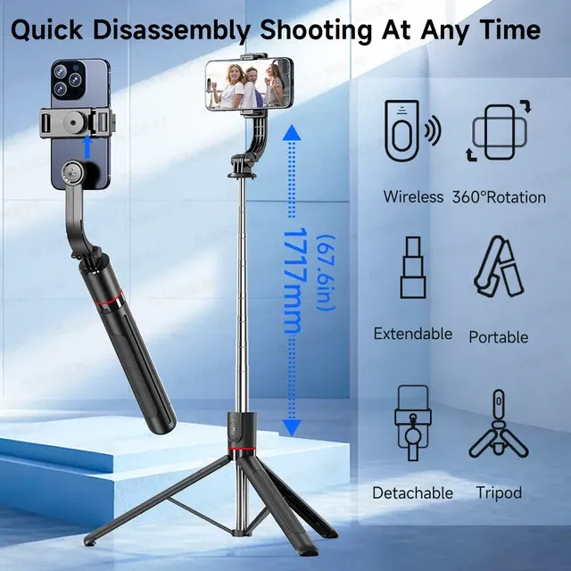 Selfie-Stick-Stativ 68 Zoll mit Fernbedienung 2