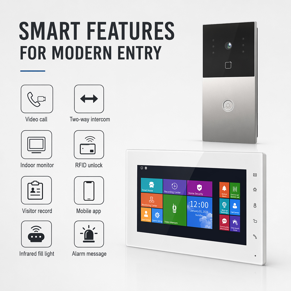 Smarte Video-Türsprechanlage mit 7-Zoll-Touchscreen 3