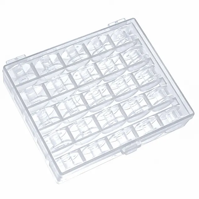 Blaue transparente Kunststoff-Spulenbox mit 25 Fächern 2