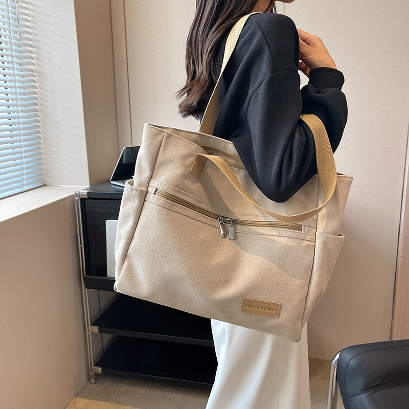 Canvas-Damen-Schultertasche mit Henkel
