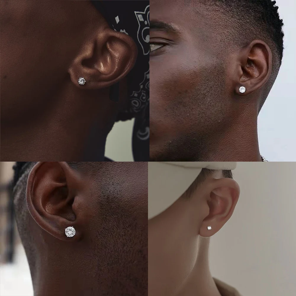 Edelstahl-Kristall-Ohrstecker, Tragus, 2 Stück 3