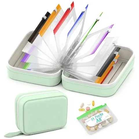 Wasserdichtes Pillenorganizer-Set mit 14 Beuteln