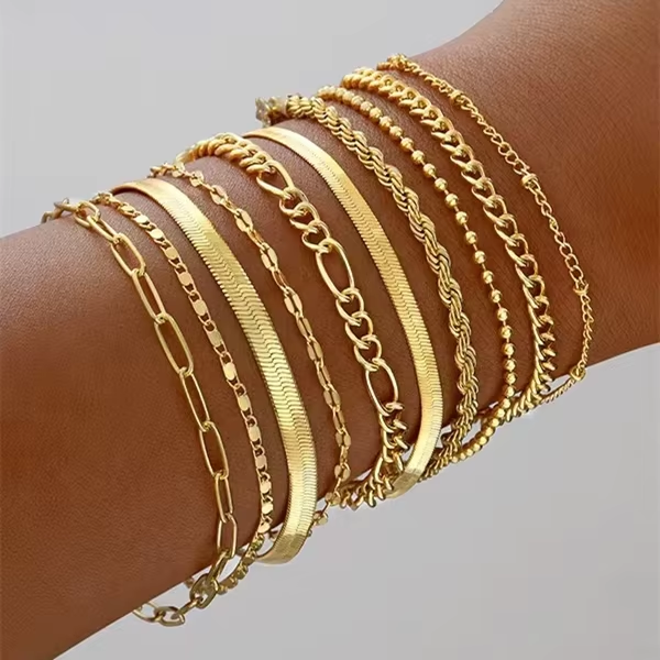 Edelstahl Kubanische Gliederarmband für Damen