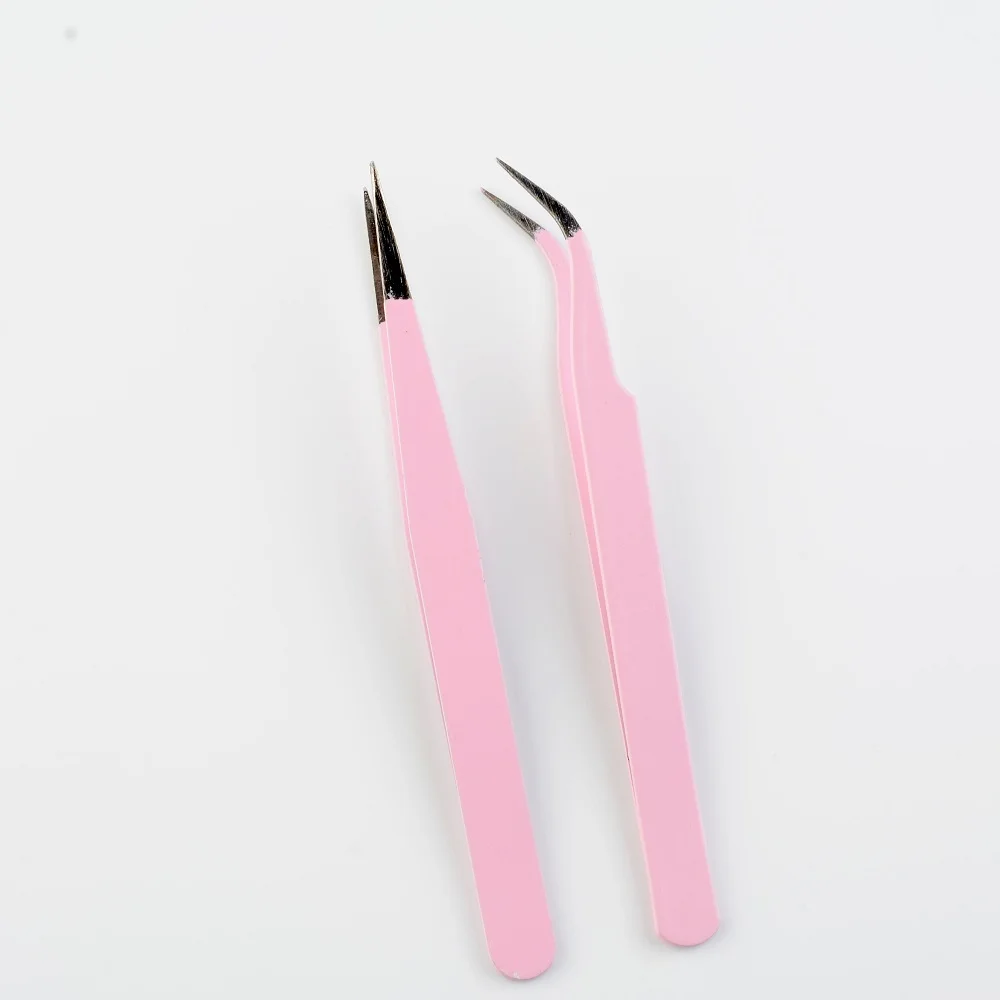 Gebogene Edelstahl-Wimpernpinzette, nicht magnetisch 4