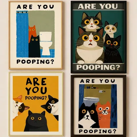Badezimmer-Katzenposter