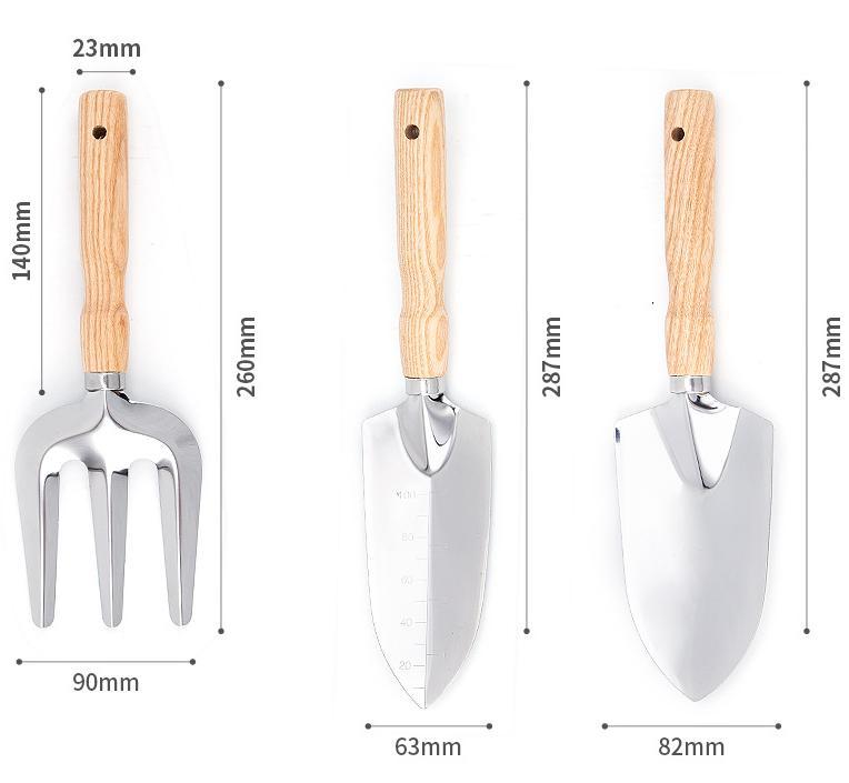 5-teiliges Mini Gartenwerkzeug-Set Edelstahl 2