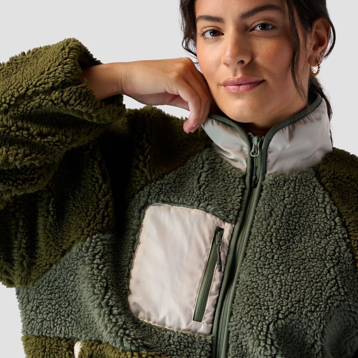 Halbreißverschluss Sherpa-Fleecepullover Unisex 3