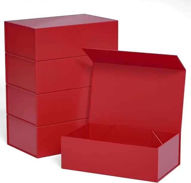 Rote starre Magnet-Geschenkbox Faltbar 4