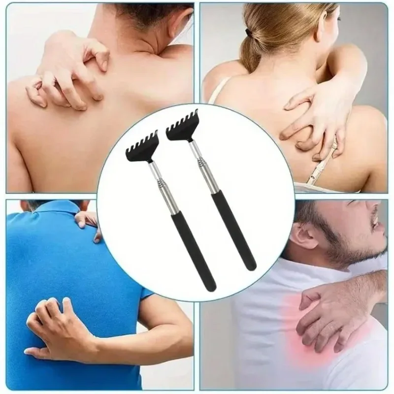 Ausziehbarer Metall-Rückenkratzer mit Handmassagegerät 4