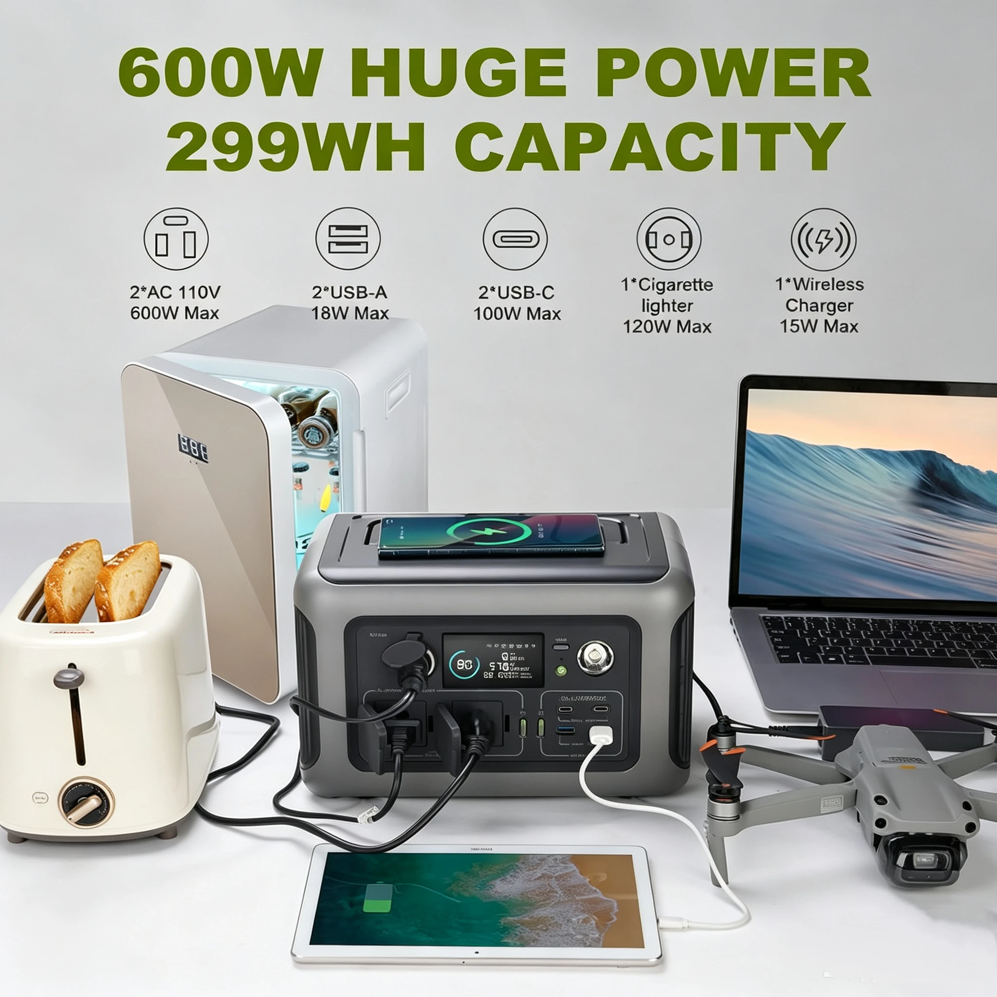 Outdoor Powerstation 299 Wh LiFePO4 Akku 2