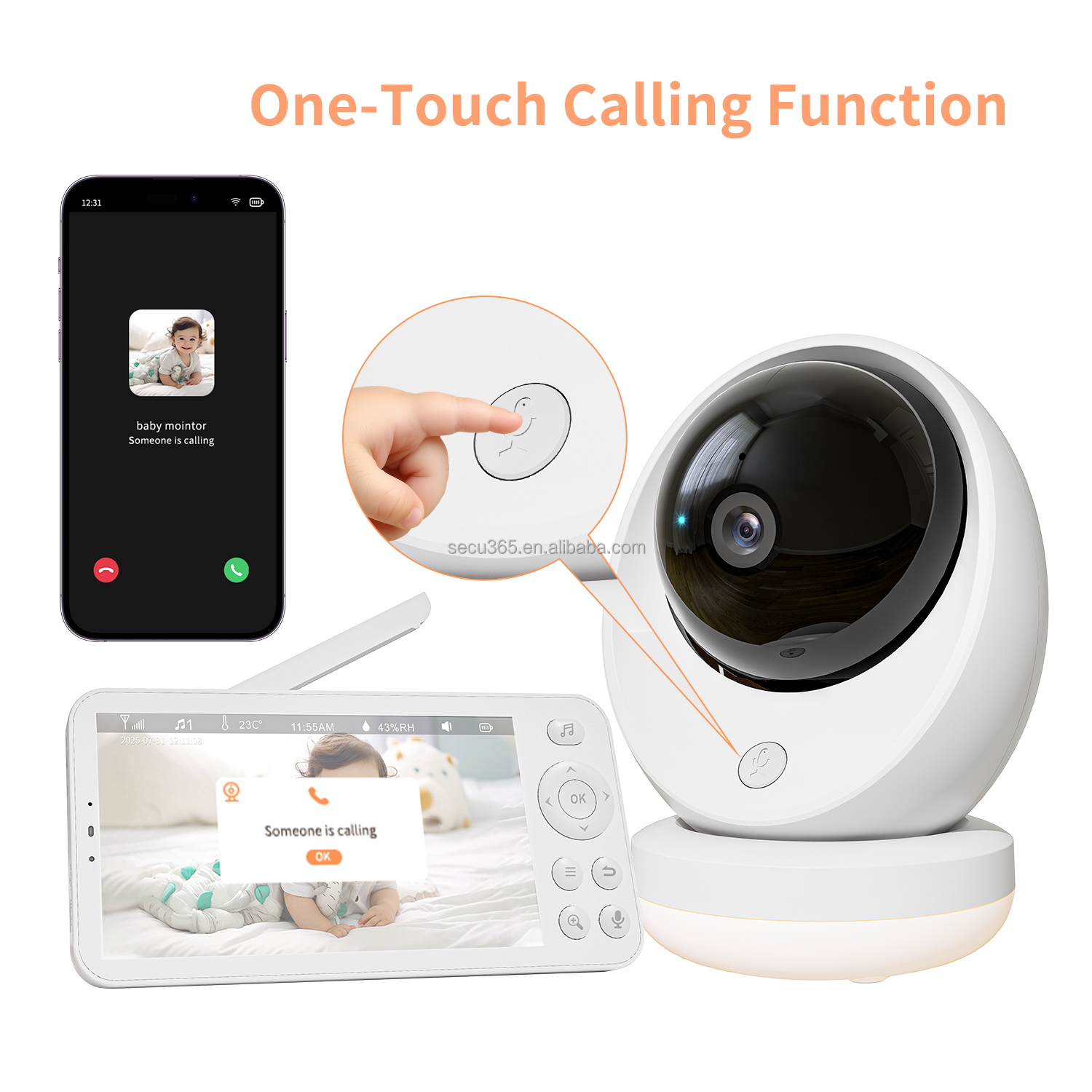 2K Babyphone mit Kamera und 5,5 Zoll Display 3