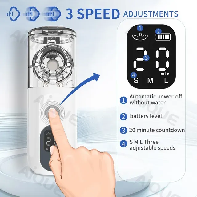 Wiederaufladbarer Ultraschall-Inhalator mit LED-Display 4