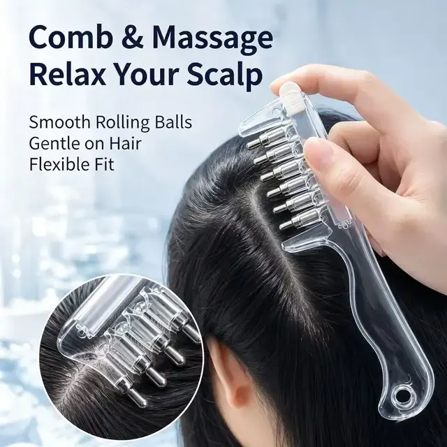 Kopfhaut-Massagekamm mit Flüssigkeitsbehälter 2