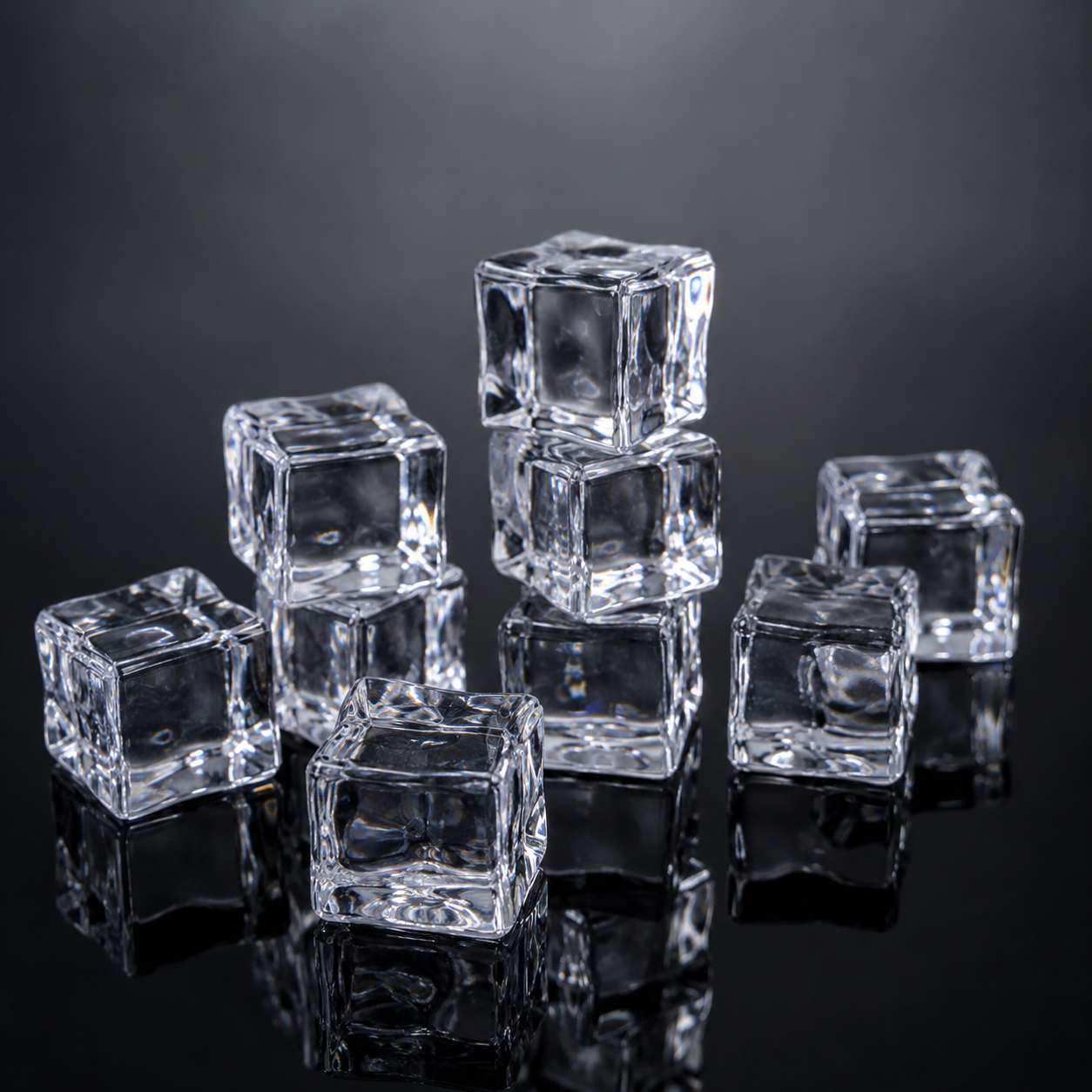 Transparente quadratische Eiswürfelform aus PMMA