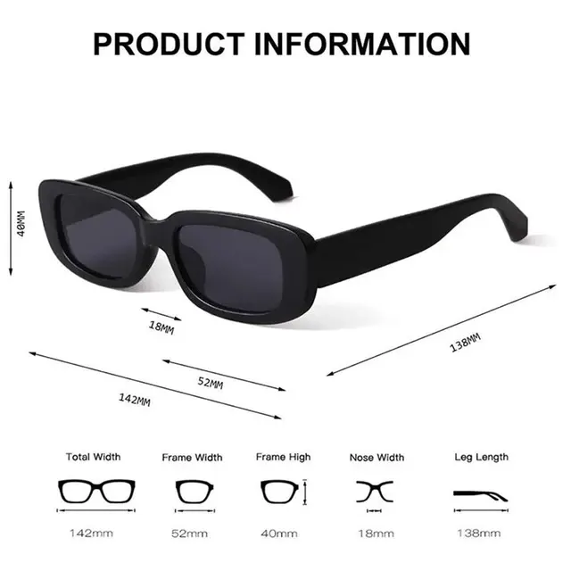 Kleine Rechteck-Retrosonnenbrille für Reisen 4