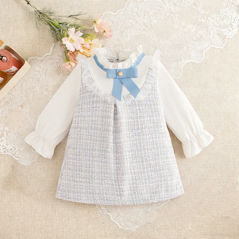 Langarm Babykleid Frühling Herbst Prinzessin 3