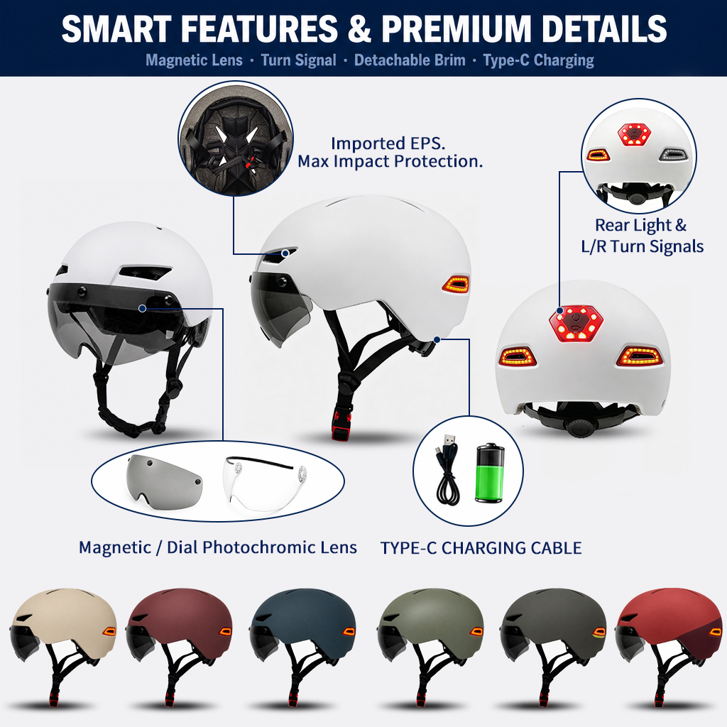 E-Bike-Helm mit Blinker 2