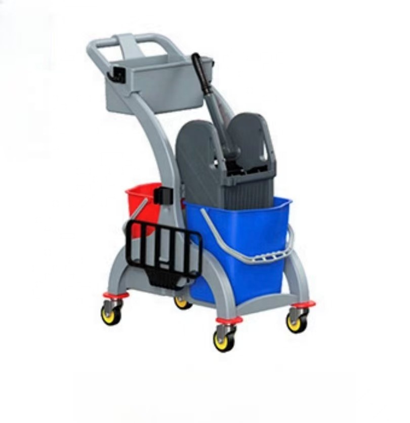 36-Liter-Doppeleimer-Wagen mit Presse