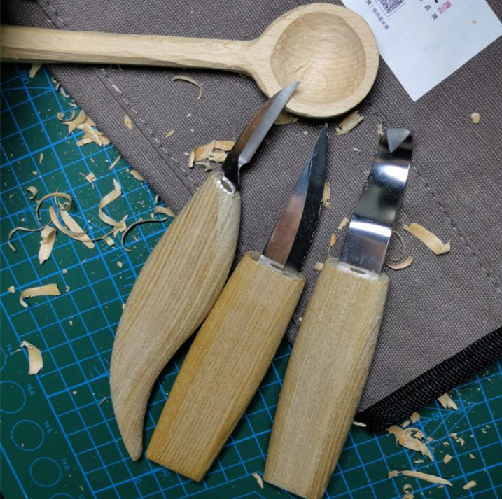 Löffelschnitzmesser-Set