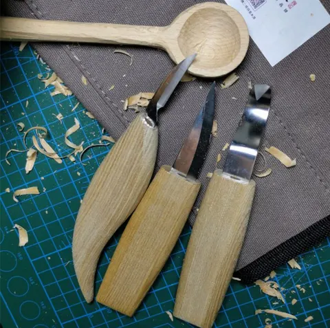 Löffelschnitzmesser-Set