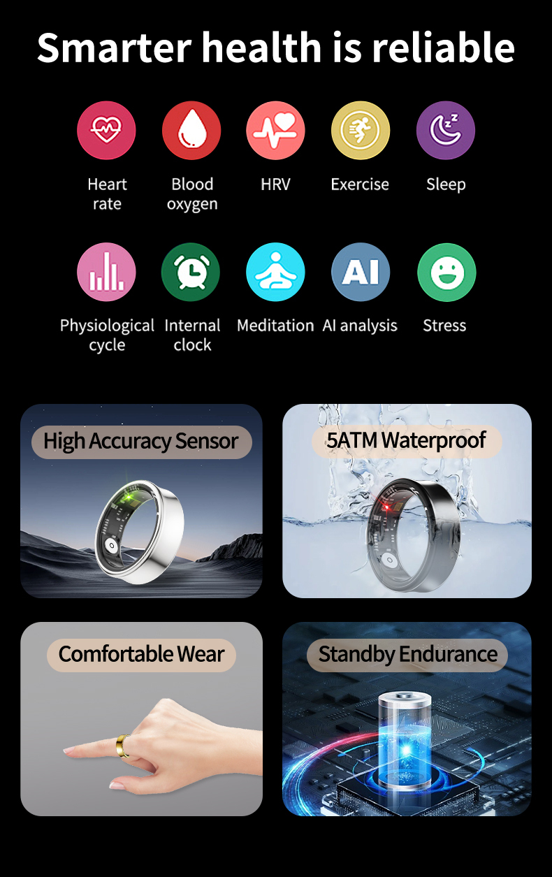 KI-Fitness-Tracker-Ring K3 mit HRV 4