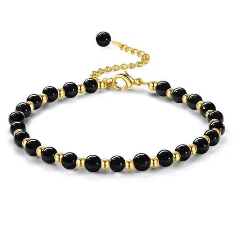 Edelstahl-Armband mit goldenen Perlen für Damen