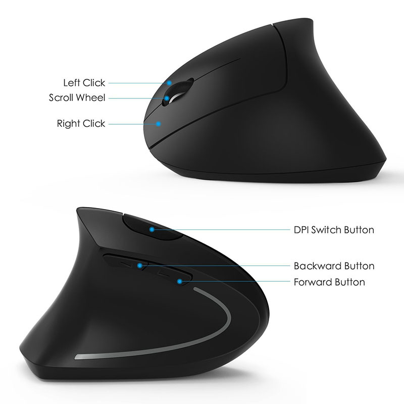 Ergonomische Vertikal-Funkmaus für Linkshänder 2