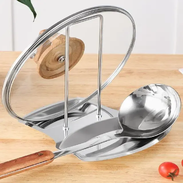 Edelstahl-Topfdeckelhalter mit Küchenregal 4