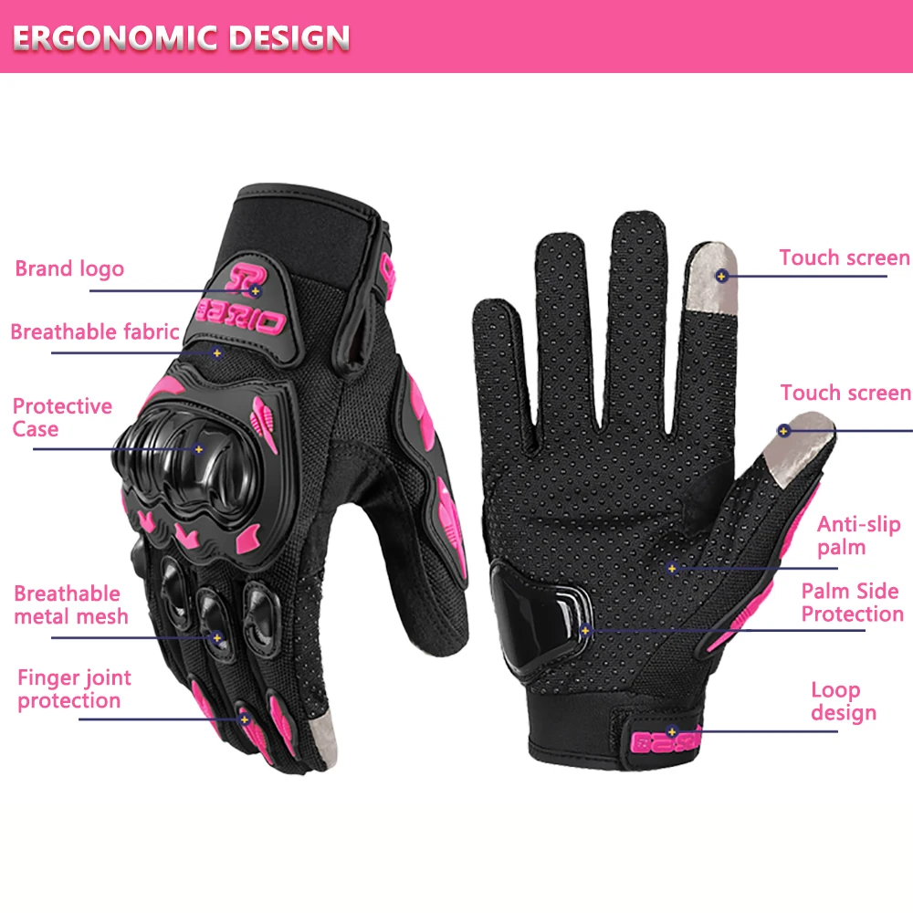 Atmungsaktive Mesh-Motorradhandschuhe für Damen 3